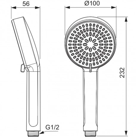 BD580RO Idealrain ALU - Ръчен душ